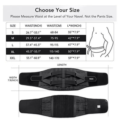 Back Brace - Adjustable lumbar support belt