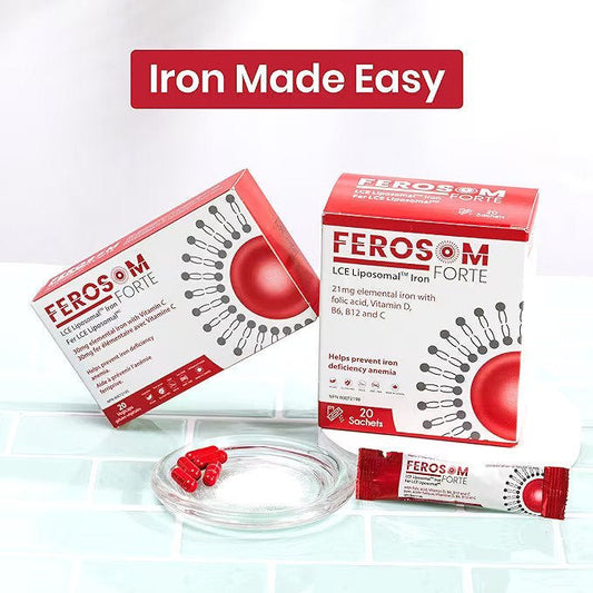 Ferosom Forte LCE Liposomal Iron Supplement (capsule & sachet bundle)