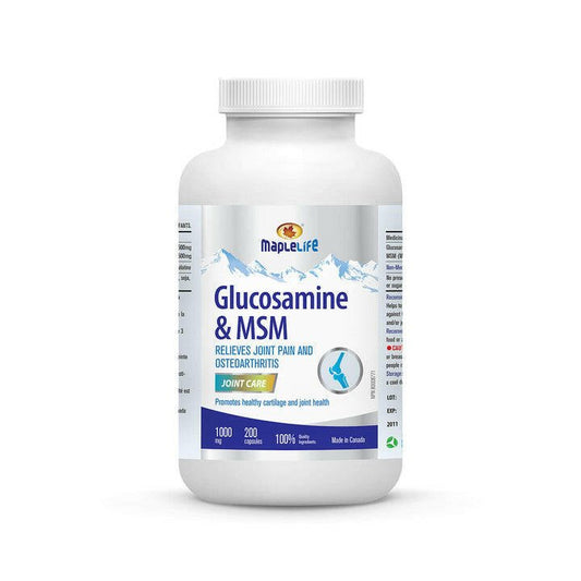 Maplelife Glucosamine & MSM 1000mg (200 Capsules)