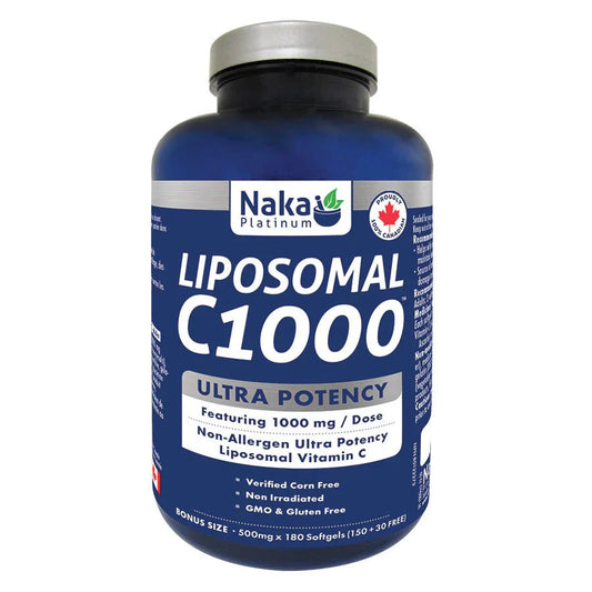 Naka Plantinum (Bonus Size) Platinum Liposomal Vitamin C 1000mg - 180 softgels