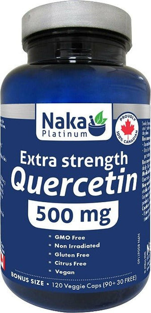 Naka Platinum Extra Strength Quercetin 500 mg bonus size (120 caps)
