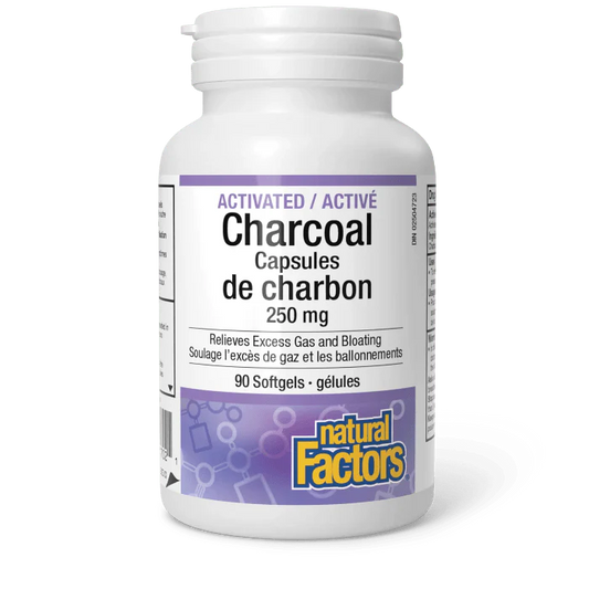 Natural Factors Activated Charcoal 250 mg (90 Softgels)