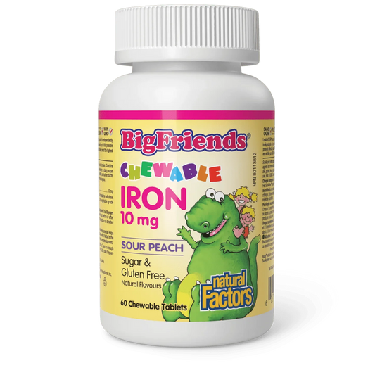 Natural Factors Big Friends Chewable Iron 10 mg (60 chewables)