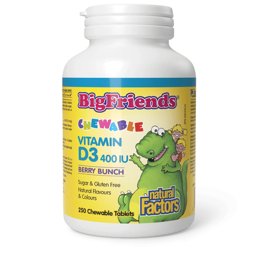 Natural Factors Big Friends Chewable Vitamin D3 400 IU（250 tablets）