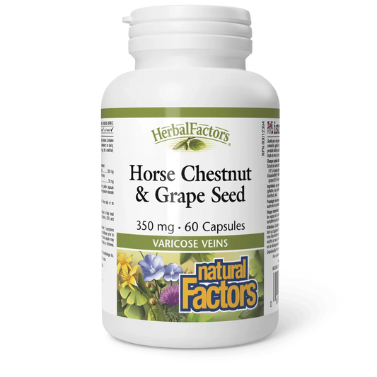 Natural Factors Horse Chestnut & Grape Seed 350 mg HerbalFactors (60 Capsules)