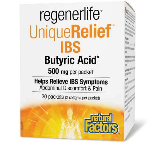 Natural Factors Regenerlife Unique Relief IBS Butyric Acid (60 softgels / 30 packets)