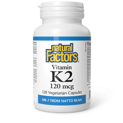 Natural Factors Vitamin K2 120mcg (60 | 120 Vcaps)